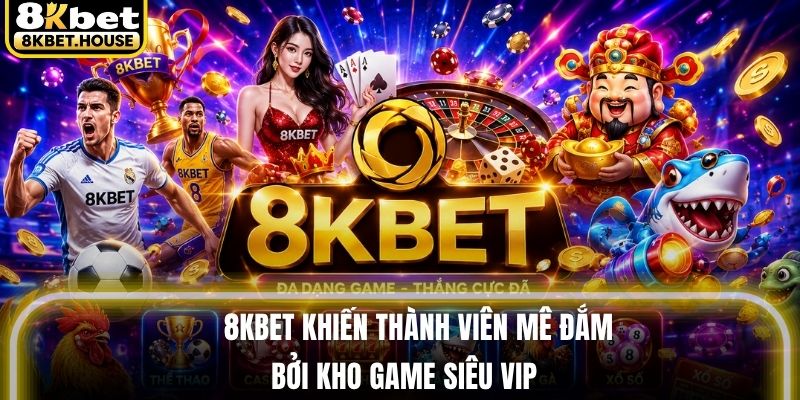 8KBET khiến thành viên mê đắm bởi kho game siêu VIP